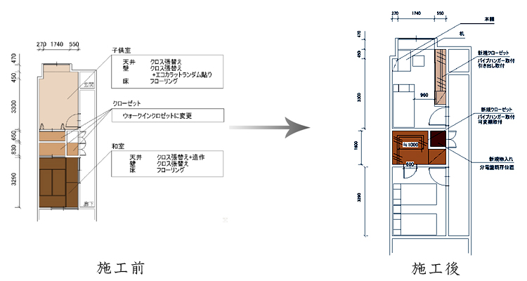 埼玉県所沢市Nさま施工前後図面