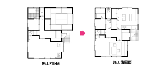 施工前後図面