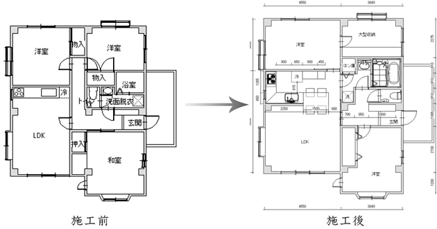 埼玉県所沢市Ａさま施工前後図面