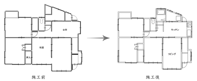 間取り図ビフォーアフター