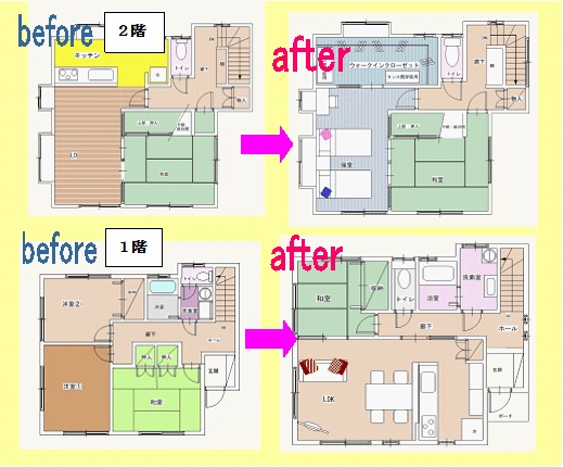 全体リフォームpart.4　２階中心の生活から一階中心の生活に変えるリフォーム詳細